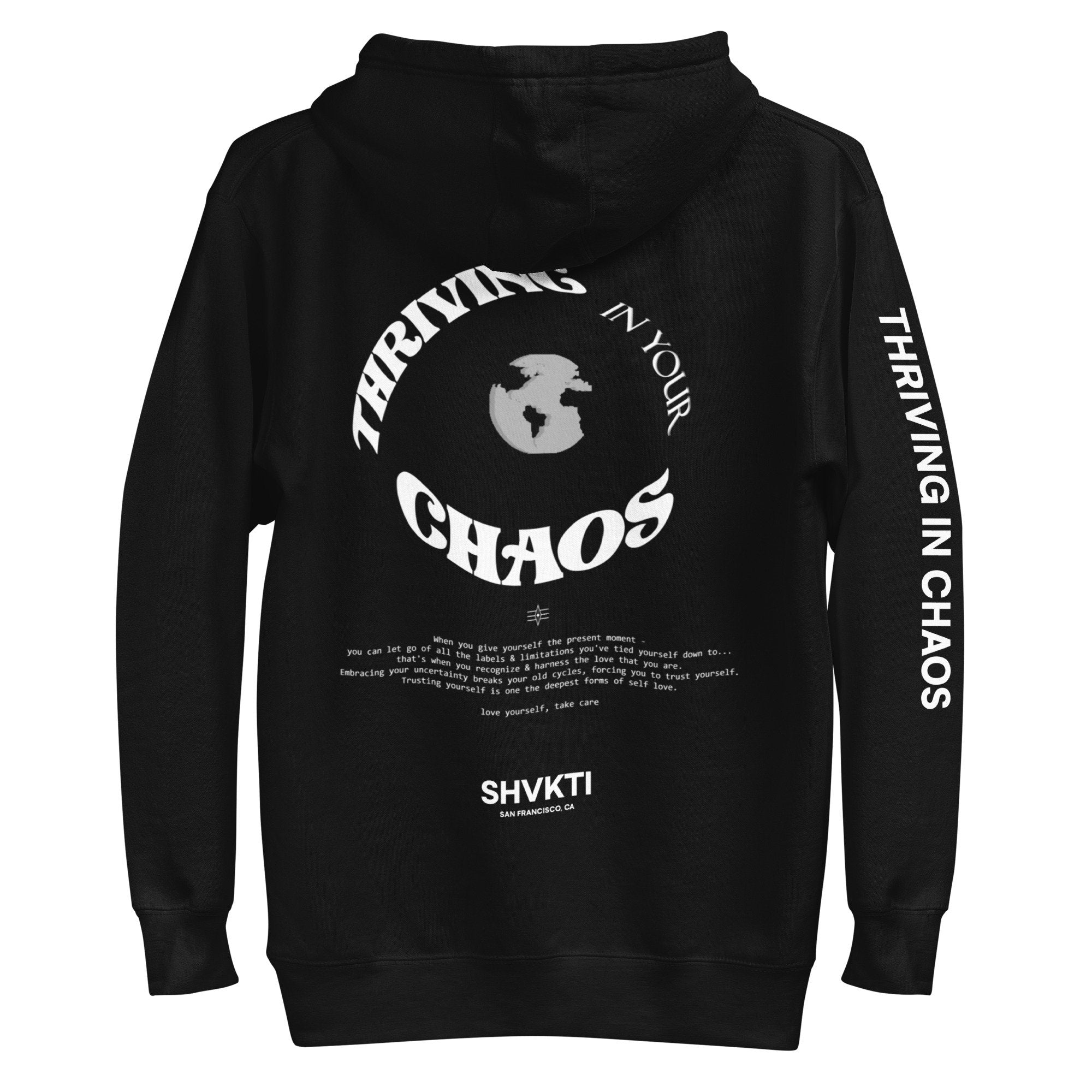 THRIVING IN CHAOS - ORIGINAL BLACK HOODIE (REDUX) – SHVKTI